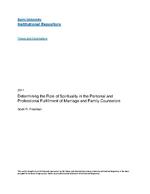 Determining the role of spirituality in the personal and professional fulfillment of marriage and family counselors